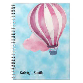 Carnet Ballons à air chaud rouge blanc personnalisé