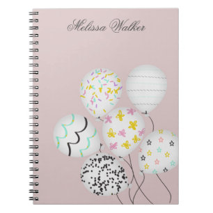 Carnet ballons colorés mignon monogramme