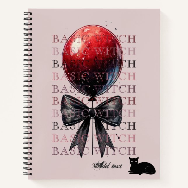 Carnet Ballotte gothique rose Chat noir Coquette Hallowee (Devant)
