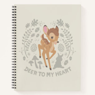 Carnet Bambi "Deer To My Heart" - Graphique forestier
