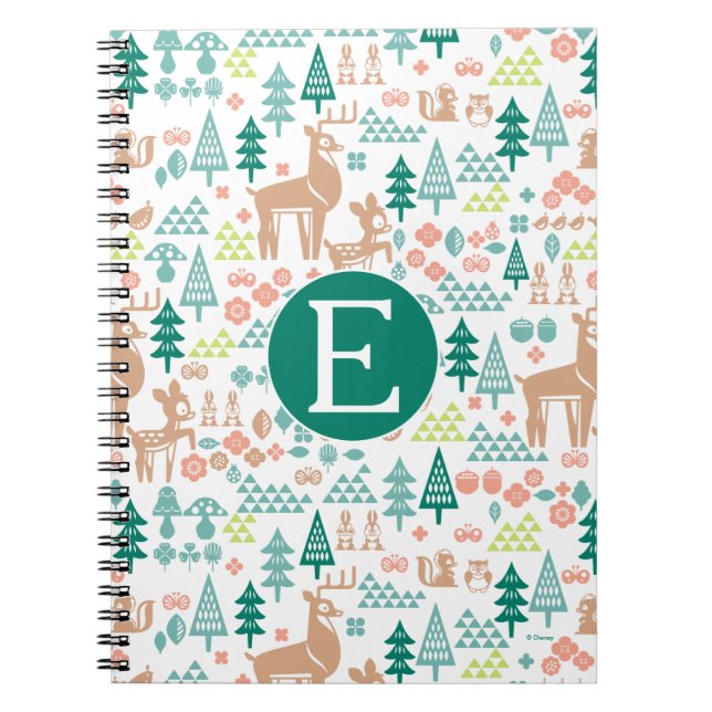 Carnet Bambi et le Motif des amis de Woodland | Monogramm (Devant)