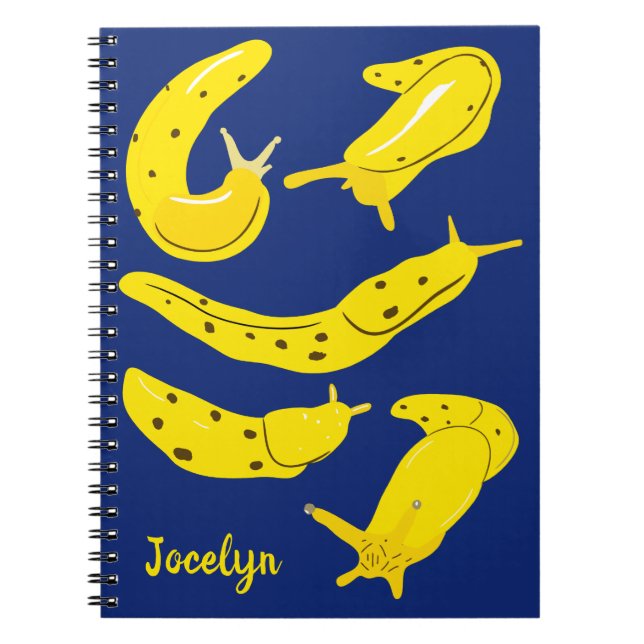 Carnet Banana Slugs Jaune et Bleu Personnalisé (Devant)