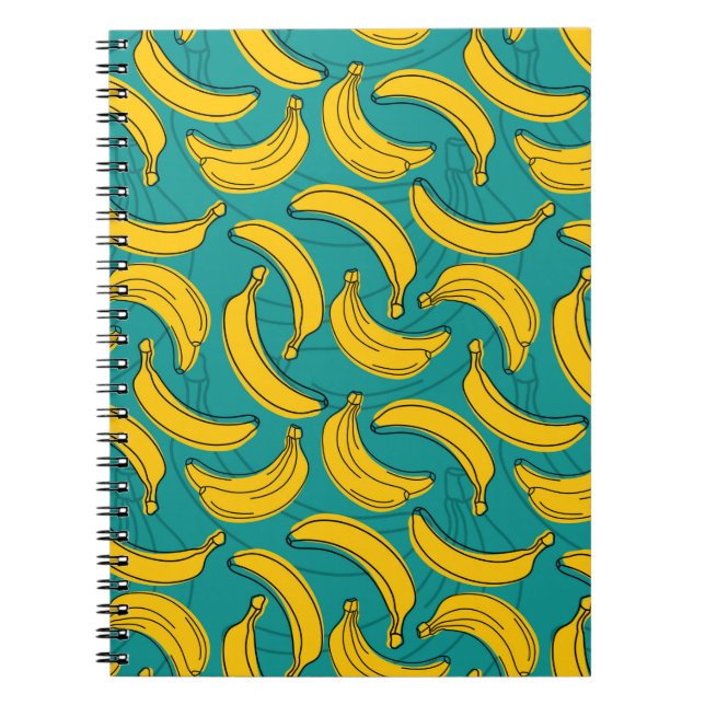 Carnet banane jaune avec contour noir sans couture motif (Devant)