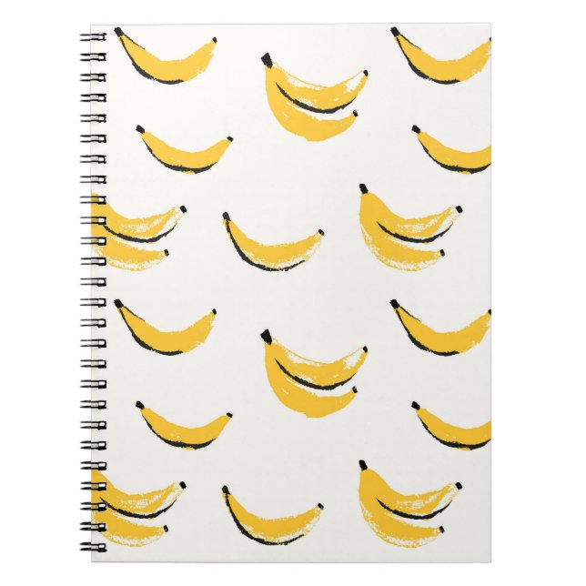 Carnet Bananes dessinées à la main, motif sans couture él (Devant)