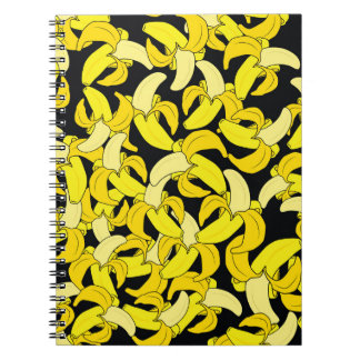 Carnet Bananes jaunes vintages : Arrière - plan noir