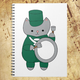 Carnet Bande de Marquage Basse de chat Tambour vert et bl
