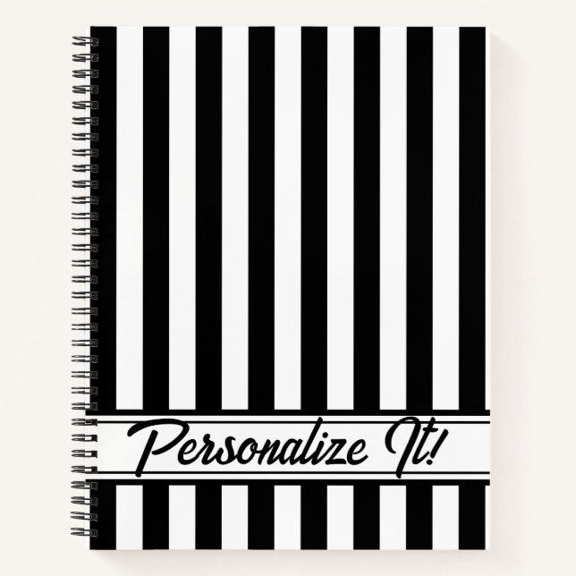 Carnet Bande Verticale Noire Et Blanc (Devant)