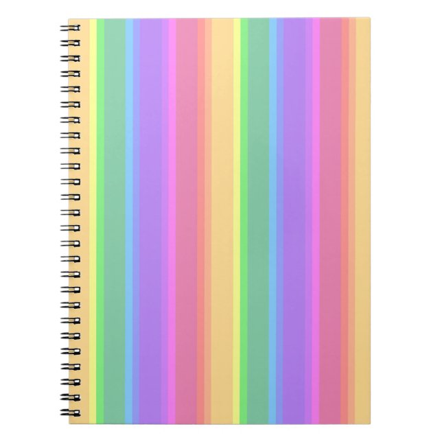 Carnet Bandes arc-en-ciel pastel (Devant)