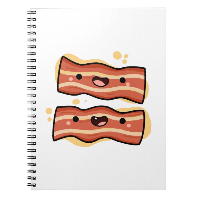 Carnet Bandes Bacon Cute Kawaii (Devant)