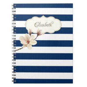 Carnet Bandes Bleues de la Marine adorable, Magnolia, Per