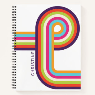 Carnet Bandes colorées Retro Line Art