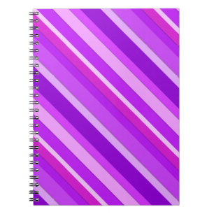 Carnet Bandes de bonbons en couches - violet et orchidée