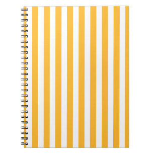 Carnet Bandes de bonbons jaune et blanc ensoleillé