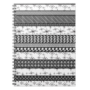 Carnet Bandes de Motifs rétro noir et blanc 1