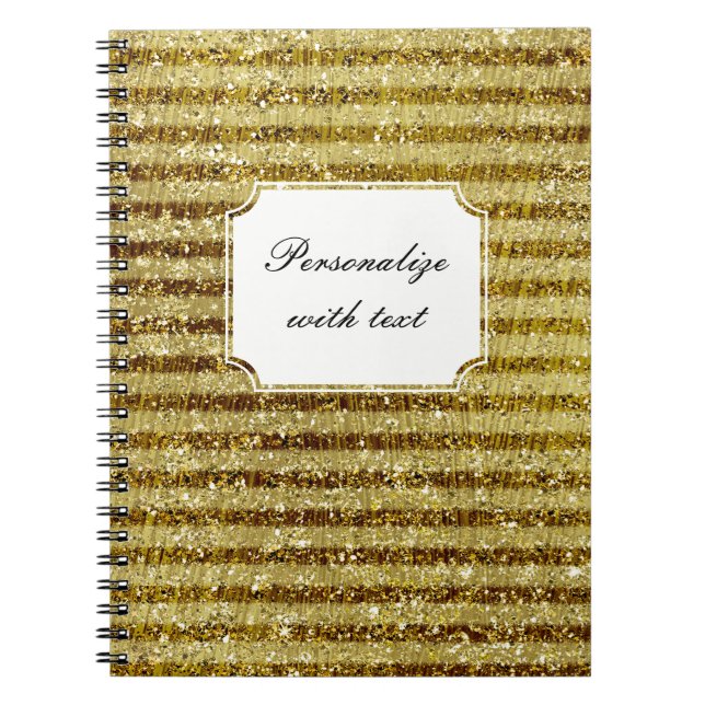 Carnet Bandes de Parties scintillant d'or (Devant)