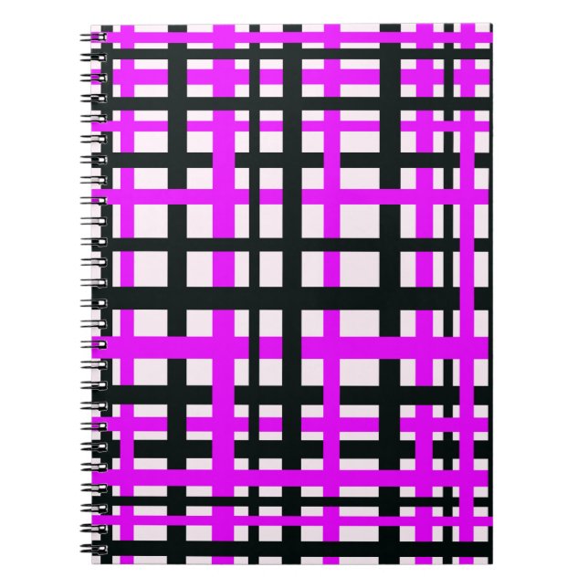 Carnet Bandes d'enchaînement noir blanc rose (Devant)