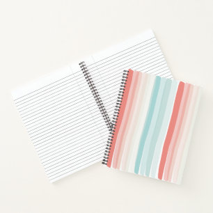 Carnet Bandes estivales en corail et turquoise