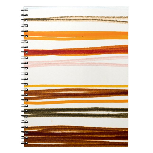 Carnet Bandes géométriques, aquarelle orange (Devant)
