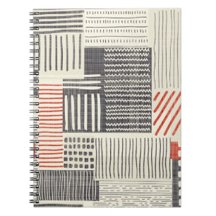 Carnet Bandes géométriques dessinées à la main, motif san