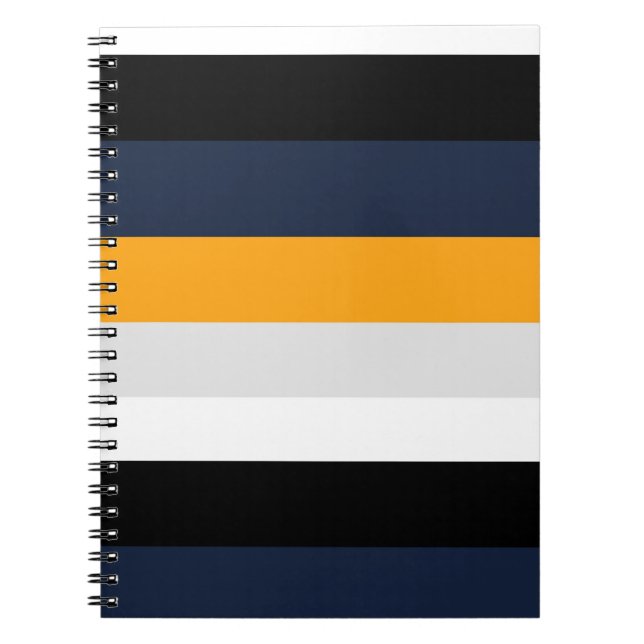 Carnet Bandes jaunes, bleues, blanches et noires (Devant)