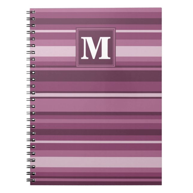 Carnet Bandes mauve monogrammes (Devant)