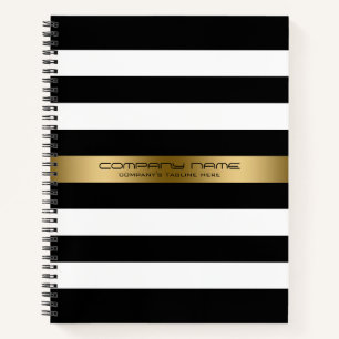 Carnet Bandes noires et blanches Accent or
