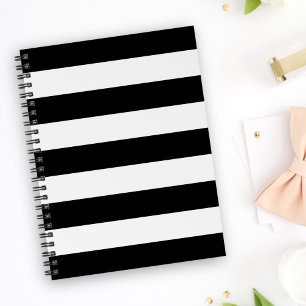Carnet Bandes noires et blanches, Motif rayé, Lignes