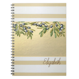 Carnet Bandes Or Modernes, Branches Olive