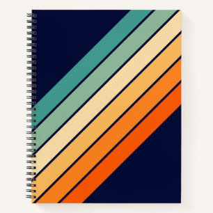 Carnet Bandes rétro Colorée les années 70 80s Design