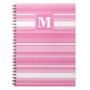 Carnet Bandes rose monogramme