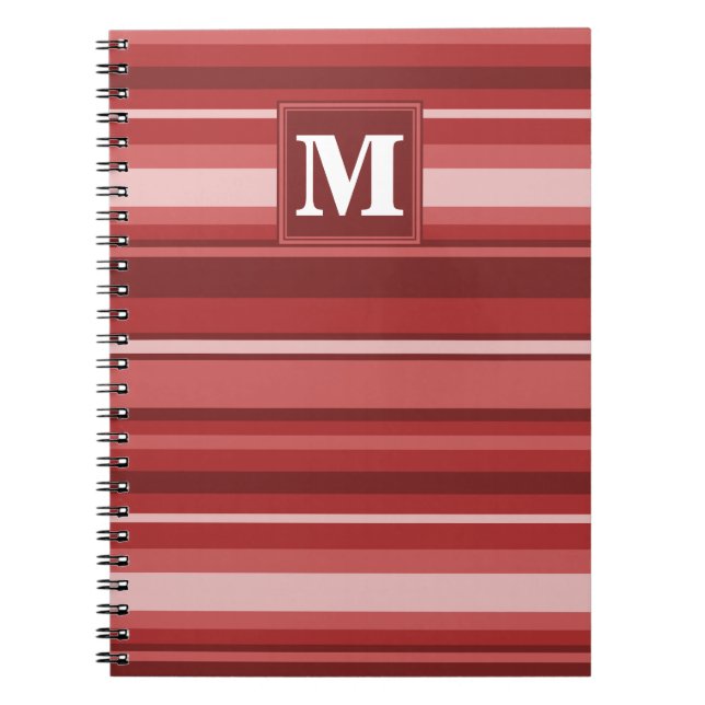 Carnet Bandes rouges monogrammes (Devant)