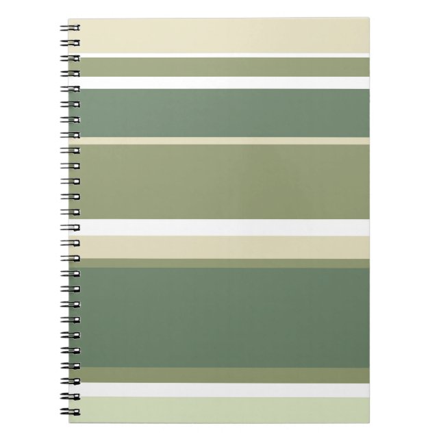 Carnet Bandes vert olive (Devant)