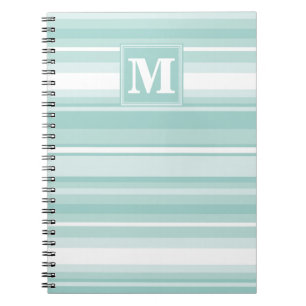Carnet Bandes vertes de menthe monogramme