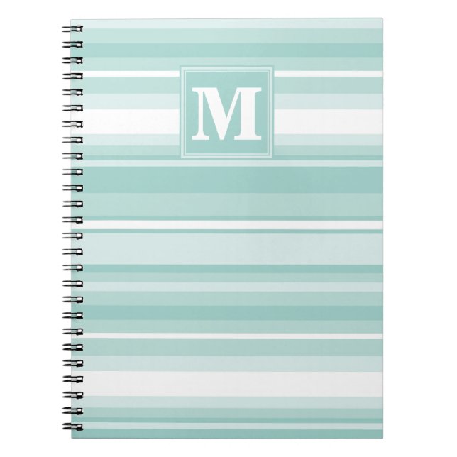 Carnet Bandes vertes de menthe monogramme (Devant)