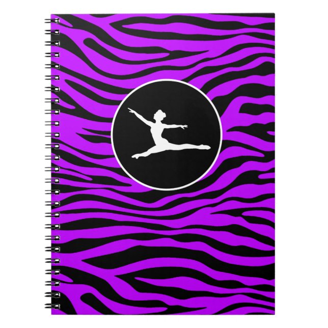 Carnet Bandes Zébrées Électriques Violettes; Ballet (Devant)