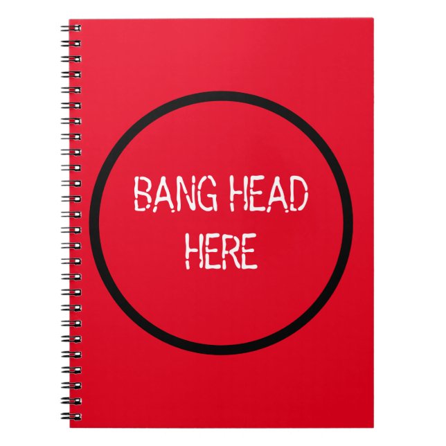 Carnet Bang Head Here - Funky Stress Relief Red (Devant)