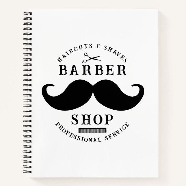 Carnet Barberie Mustache Salon de coiffure moderne Barbie (Devant)