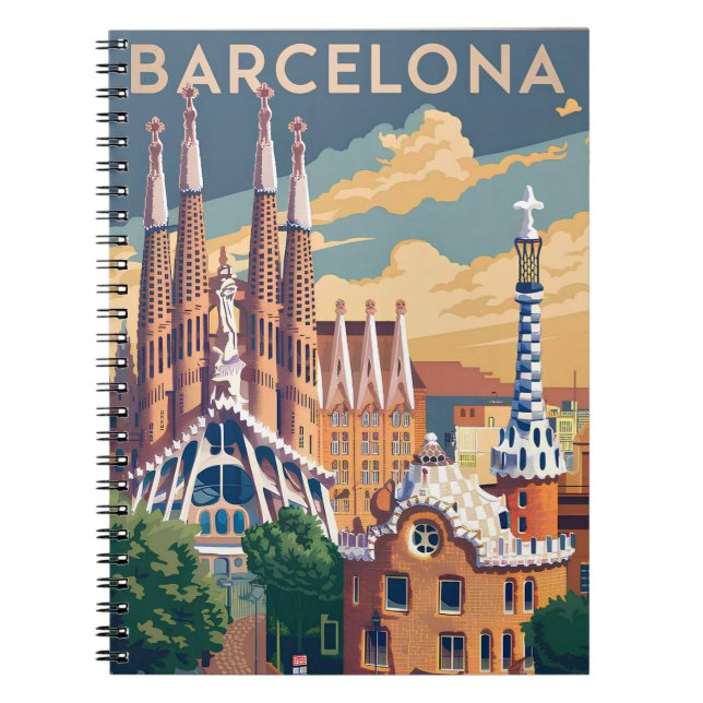 Carnet Barcelone Espagne vintage (Devant)