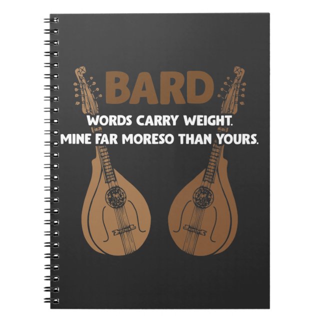 Carnet Bard D20 Dice Dungeon Dragons RPG Imaginaire Gamer (Devant)