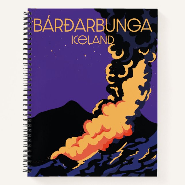 Carnet Bárðarbunga, affiche de voyage en Islande. (Devant)