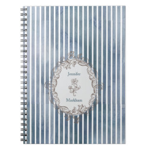 Carnet Baroque Bleu Gris Aquarelle