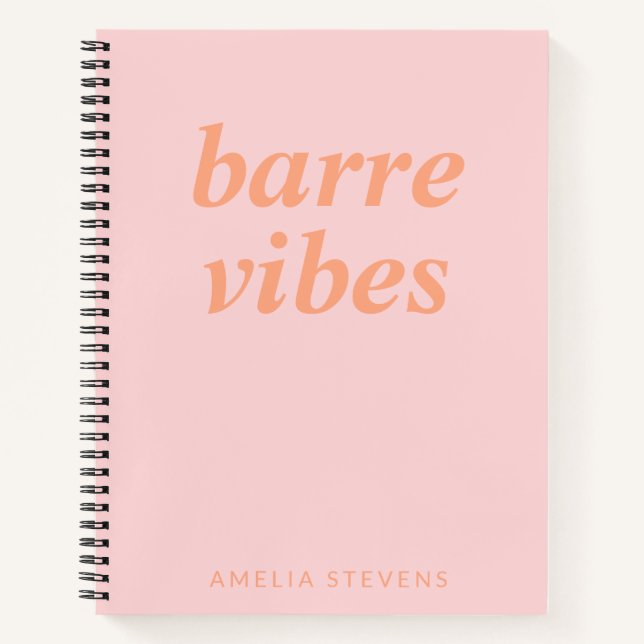 Carnet Barre Vibes Pink Orange Ballet Danseur Personnalis (Devant)