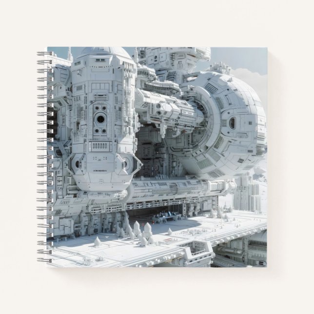 Carnet Base spatiale Sci-Fi blanche (Devant)