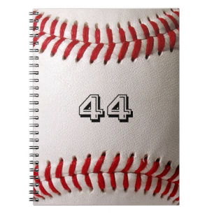 Carnet Baseball Blanc Classique avec Numéro de Maillot Pe