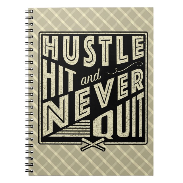 Carnet Baseball Hustle Hit & Never Quitter Note Pad (Devant)
