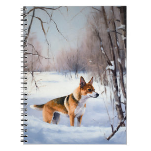 Carnet Basenji Laisser neiger Noël