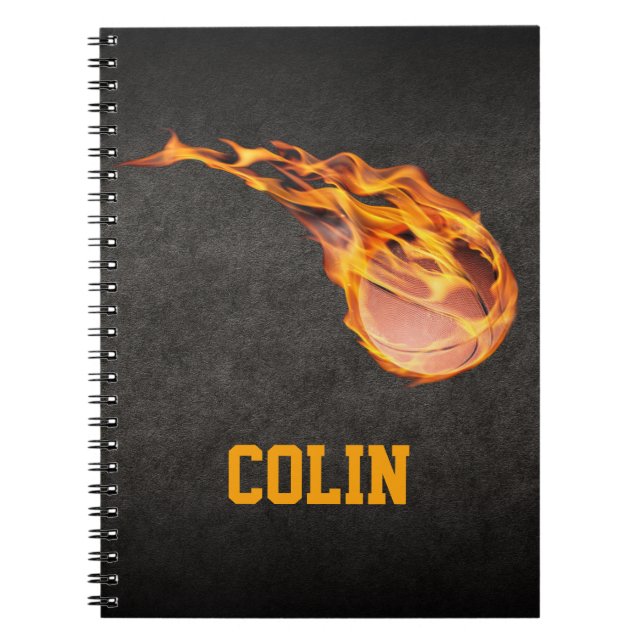 Carnet Basket-ball Fiery personnalisé (Devant)