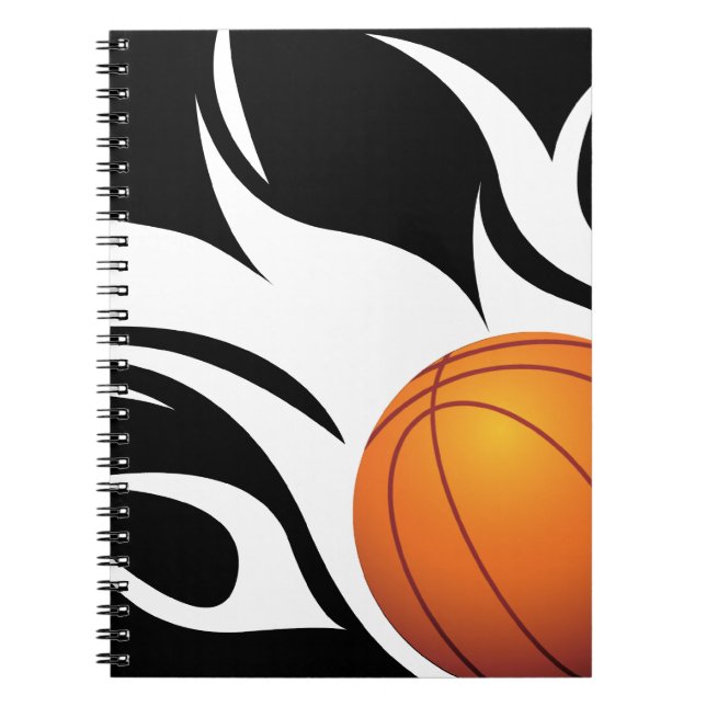 Carnet Basket-ball flamboyant noir et blanc (Devant)
