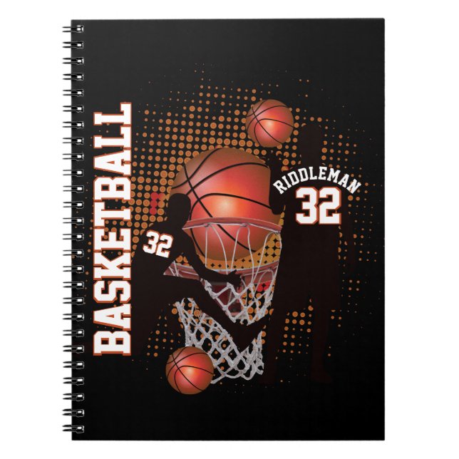 Carnet Basket-ball - Noir et orange (Devant)