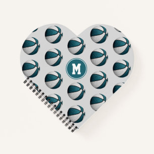 Carnet Baskets blancs turquoises motif en forme de coeur